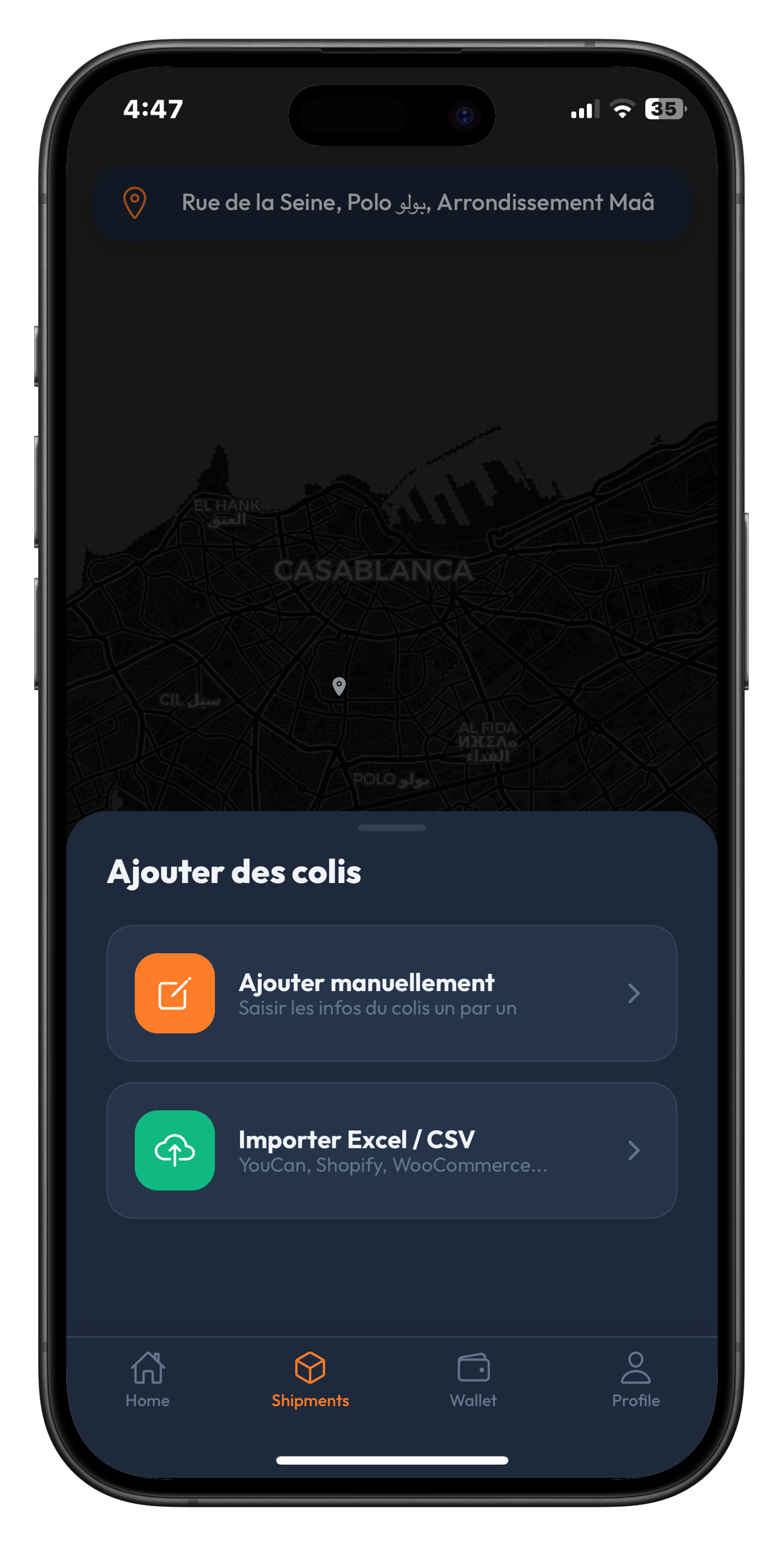Deliiv — Ajouter des colis